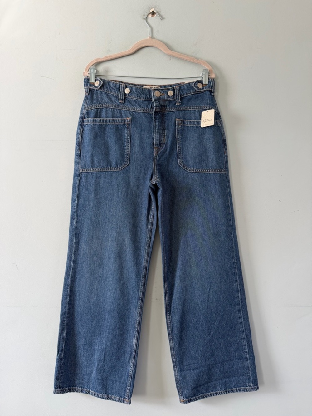 NWT Free People We The Free Palmer Tunnel Vision Baggy Relaxed Cuffed Jeans - Picture 3 of 6